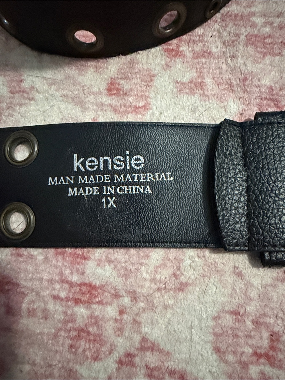 Black Grommet Leather Belt with Brass Buckle - Men - Picture 4 of 4